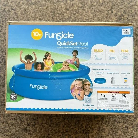 10 X 30 Blue Quickset Inflatable Ring Above-Ground Pool with Pump. - Picture 3 of 12